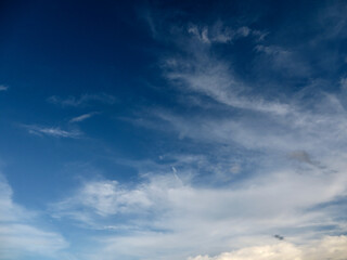 Serene Azure Sky with Whispery Clouds - A Tranquil Natural Canvas in Dong Hoi, Quang Binh, Vietnam