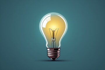 there is a light bulb that is glowing on a blue background