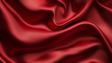 Obraz premium Rich Red Silk Draped Fabric Texture Background