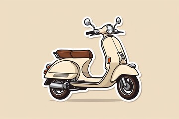 a close up of a scooter with a brown seat and a brown seat