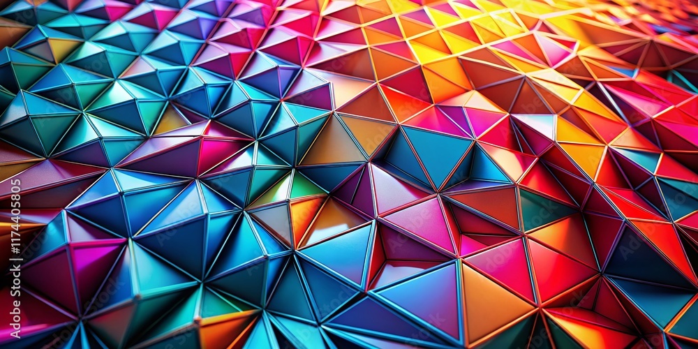 Poster abstract digital geometry surface: left-aligned geometric background with copy space for text or log