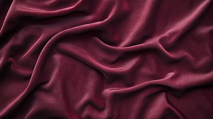 Obraz premium Deep Crimson Velvet Draped Luxuriously Soft Fabric