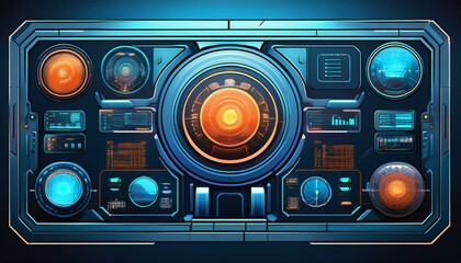 Fototapeta premium Futuristic Tech Control Panel Interface 