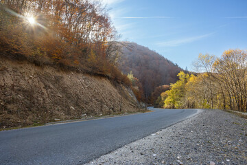 Fototapeta premium autumn road in the Bulgarian mountains