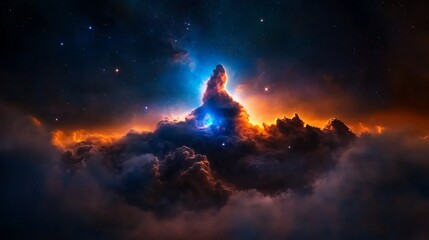 Stunning Celestial Tapestry:  Cosmic Nebula in Vibrant Hues