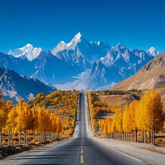 Autumnal Road Trip Through Majestic Mountain Range