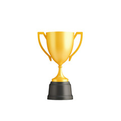 Fototapeta premium Golden Trophy Award with Black Base