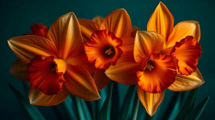 Obraz premium daffodils in the wind ganearive.ai