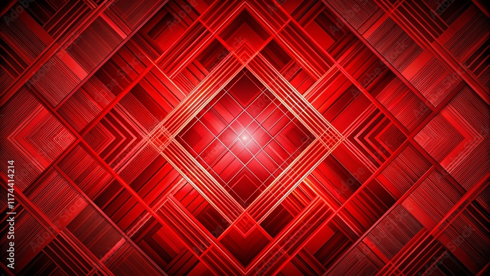 Poster abstract red square grid pattern background - geometric design texture