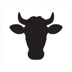 Bull Head Logo, Farm Animal Vector, Livestock Illustration, Company Brand Icon. Black silhouette with head bull. Buffalo head vector icon. Angry animal. Vector logo.
