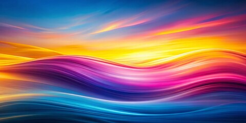 Obraz premium Abstract Wavy Gradient Background: Pink, Yellow, Blue Long Exposure Photography