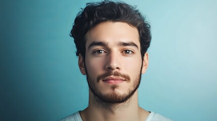 Obraz premium Male Patient Before and After Facial Treatment with Smooth Skin and Natural Appearance