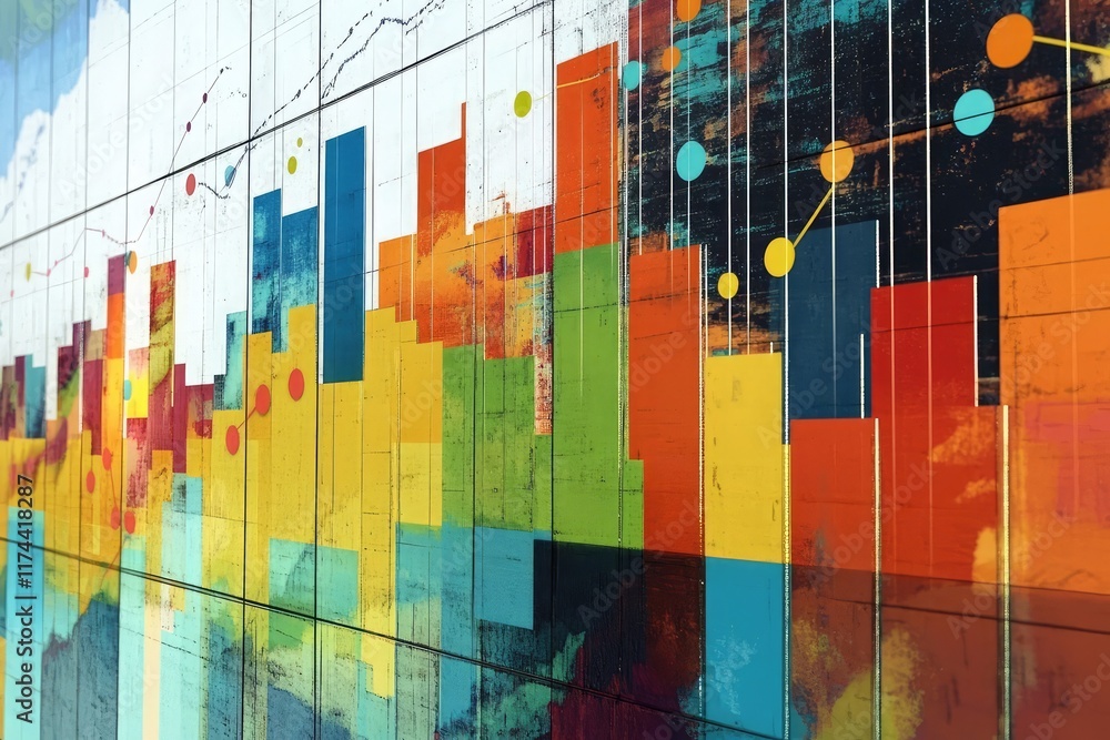Poster cost optimization visuals with a graph showing increased quality and reduced expenses for efficient 