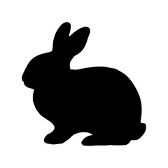 Rabbit silhouette vector illustration on white background.