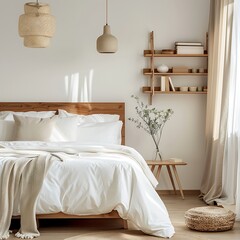 Pillow on the bed with a crown in the bedroom.