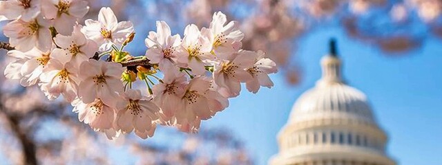 The ethereal beauty of the cherry blossoms in Washington, D.C. during spring, Floral scene