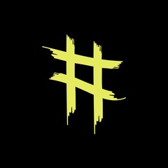 Black banner with golden yellow tic-tac-toe symbol