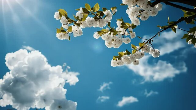 Admire tranquility clear blue sky adorned soft fluffy clouds creating serene peaceful atmosphere r next video