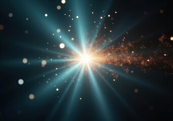 Fototapeta premium Visual representation of a cosmic explosion with light and color dynamics in space