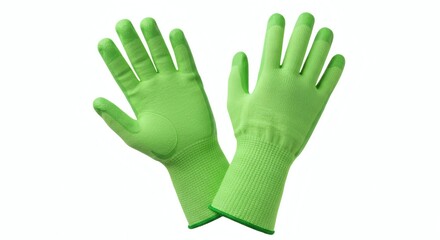 Obraz premium Protective Green Gardening Gloves Durable Knitted Cotton Breathable and Comfortable for Spring and
