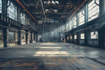 Modern and large industrial warehouse.