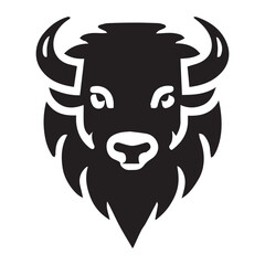 2d bison logo with white background