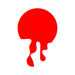 round Blood drips pattern and splatters liquid stain texture. Paint dripping. Dripping liquid. Paint flows. Current paint, stains. Current drops. Color easy to edit. Transparent background