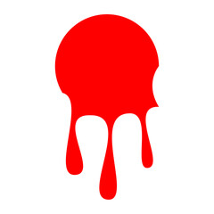 round Blood drips pattern and splatters liquid stain texture. Paint dripping. Dripping liquid. Paint flows. Current paint, stains. Current drops. Color easy to edit. Transparent background