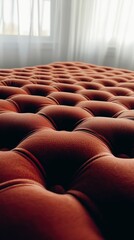 Obraz premium Luxurious Mocha Velvet Upholstery Close up Texture Tufted Design Soft Fabric