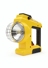 Portable Yellow Work Light with Metal Cage Handheld Powerful Illumination