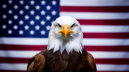 Naklejka premium American Bald Eagle Background Image Happy Independence Day 4th of July