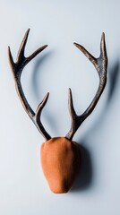 Rustic Reindeer Antler Headband  Festive Holiday Accessory  Brown Knit Texture