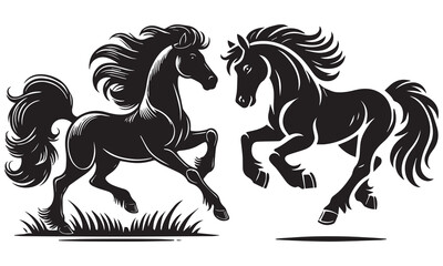 horse silhouette vector illustration