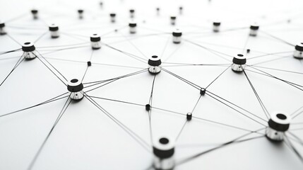 Abstract representation of interconnected nodes and lines forming a global communication network