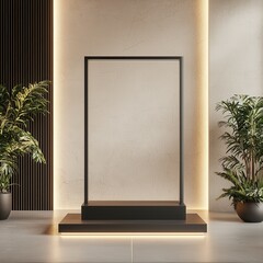 Contemporary indoor display stand for showcase