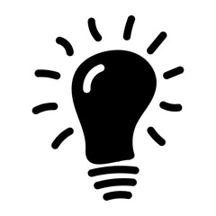 Lamp icon. Idea lamp icon hand drawn illustration.
