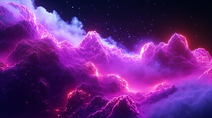 Expanding neon fractals creating an otherworldly cosmic aesthetic