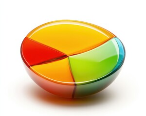 Fototapeta premium A vibrant multicolored bowl, perfect for serving snacks or fruit.