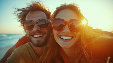 As the sun sets on their carefree day of friendship, hipster friends smiling and laughing by the beach while having a good time on piggyback rides.