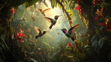 Enchanted Hummingbird Haven: A Tropical Paradise