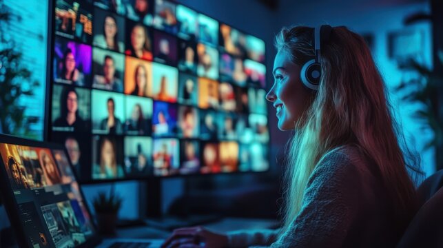 Remote workers collaborating in teamwork, brainstorming and solving problems in a virtual workspace, showing the power of connectivity and global collaboration.