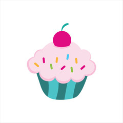Colorful Birthday Cake Vector Illustration for Celebrations