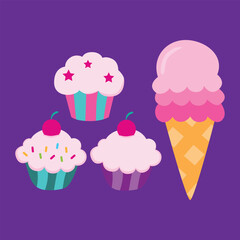 Colorful Birthday Cake Vector Illustration for Celebrations