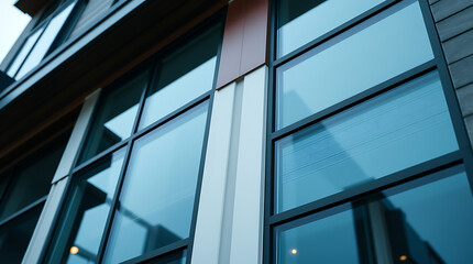 Modern Building Exterior with Multi-Paned Windows