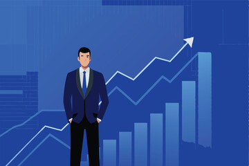 A visual representation of the concept of buying blue chip stock for high expected returns, potentially featuring graphs, charts, or stock market visuals.