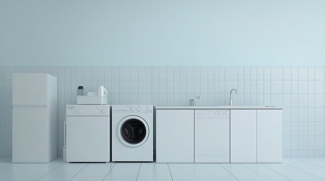 Modern Minimalist Home Laundry Room Design