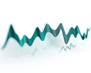 Abstract digital graph showcasing statistical data trends and analytics over time.