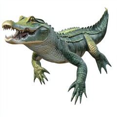 Detailed Illustration of an Impressive Crocodilian Creature with Vivid Colors and Realistic Features
