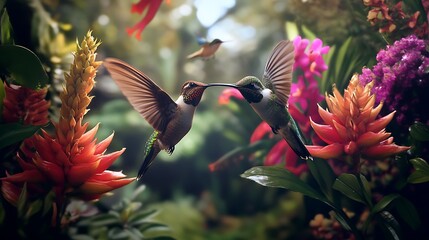 Hummingbirds in a Tropical Paradise: A Vivid Encounter