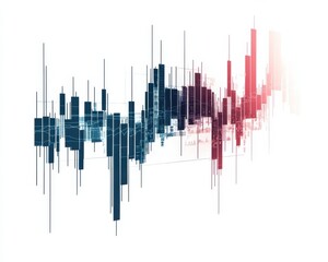 Abstract financial chart showing market trends, with vibrant colors and dynamic lines.